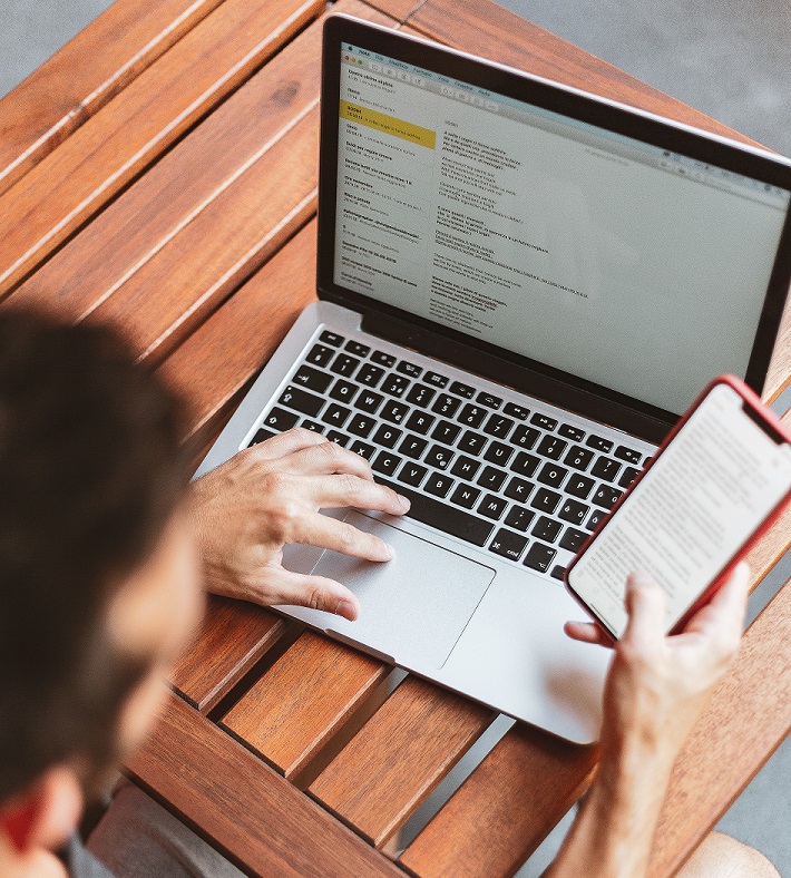 Man with laptop - email deliverability